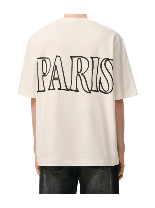 boxy fit AMI Paris T-shirt con logo Ami Paris | UTS380.726136 WHITE CREAM